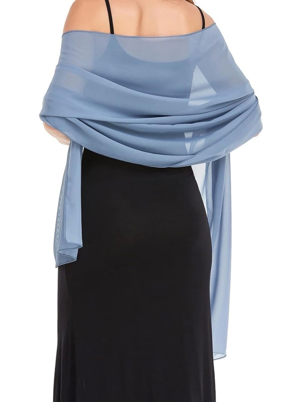 New!!Sheer Chiffon elegant , soft silky wrap! Soft cornflower shade! $18 - Picture 2 of 2
